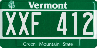 VT license plate XXF412