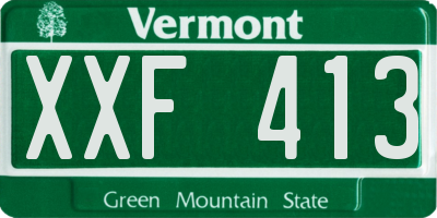 VT license plate XXF413