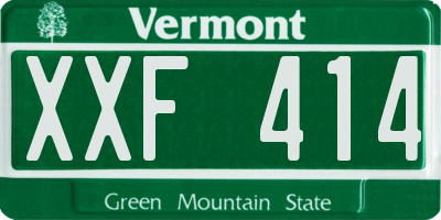 VT license plate XXF414
