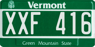 VT license plate XXF416