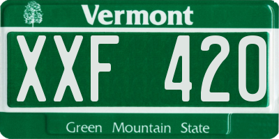 VT license plate XXF420