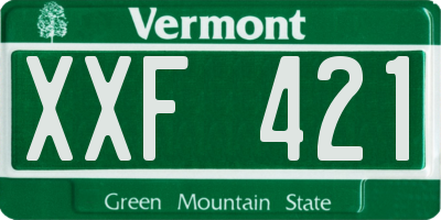 VT license plate XXF421