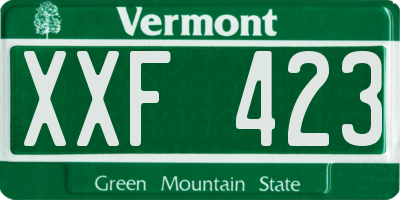 VT license plate XXF423