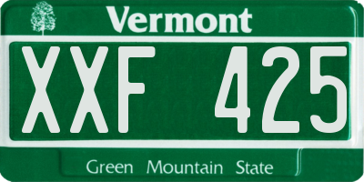 VT license plate XXF425