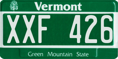 VT license plate XXF426