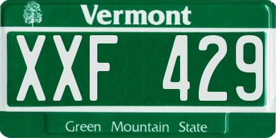 VT license plate XXF429