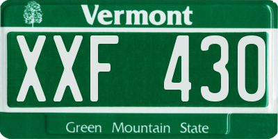 VT license plate XXF430