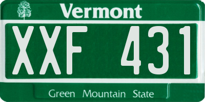 VT license plate XXF431