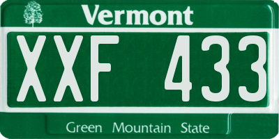 VT license plate XXF433