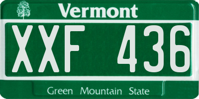 VT license plate XXF436