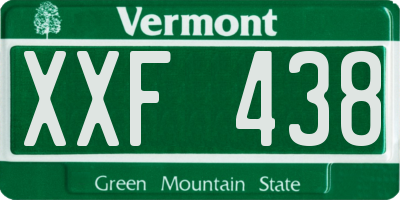 VT license plate XXF438