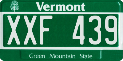 VT license plate XXF439