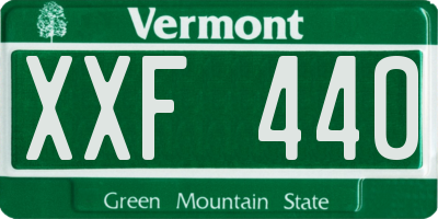 VT license plate XXF440