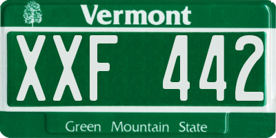 VT license plate XXF442