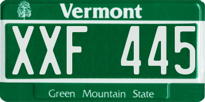 VT license plate XXF445