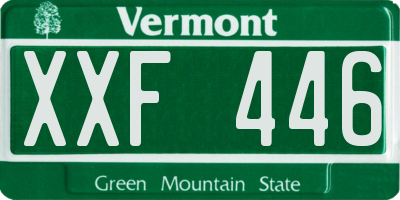 VT license plate XXF446