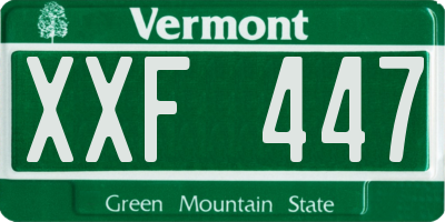 VT license plate XXF447