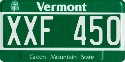 VT license plate XXF450