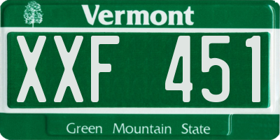 VT license plate XXF451