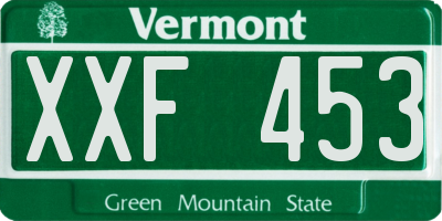 VT license plate XXF453