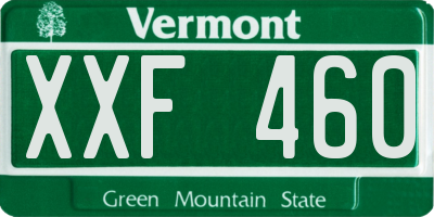 VT license plate XXF460