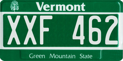 VT license plate XXF462