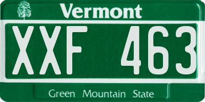 VT license plate XXF463
