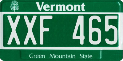 VT license plate XXF465