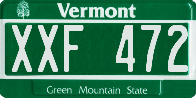 VT license plate XXF472