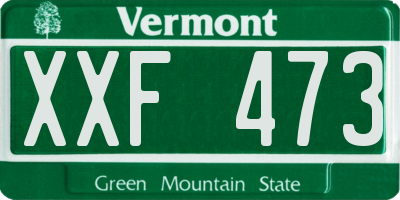 VT license plate XXF473