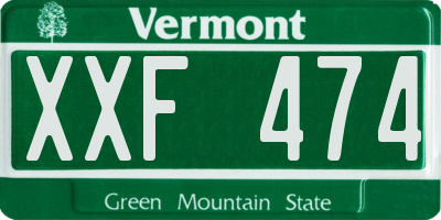 VT license plate XXF474