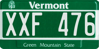 VT license plate XXF476