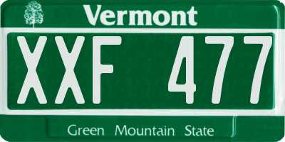 VT license plate XXF477