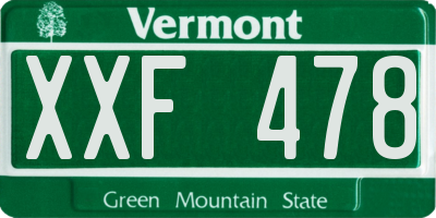 VT license plate XXF478