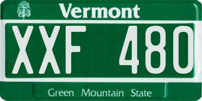 VT license plate XXF480