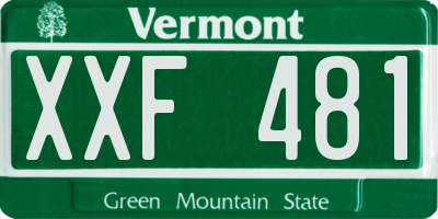 VT license plate XXF481