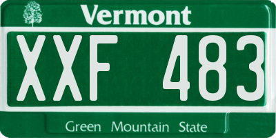 VT license plate XXF483