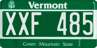 VT license plate XXF485