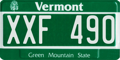 VT license plate XXF490