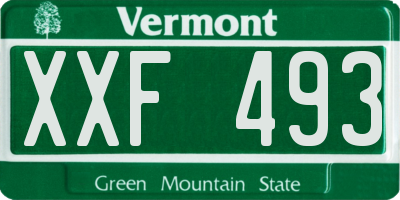 VT license plate XXF493