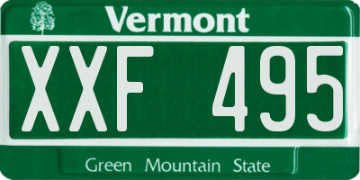 VT license plate XXF495