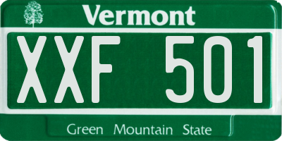 VT license plate XXF501
