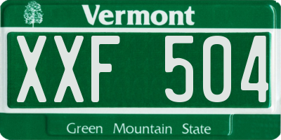 VT license plate XXF504