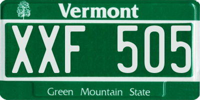 VT license plate XXF505