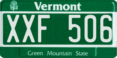 VT license plate XXF506