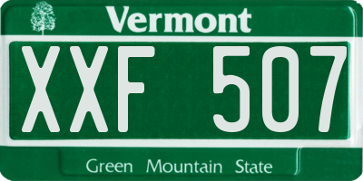 VT license plate XXF507