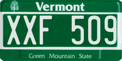 VT license plate XXF509