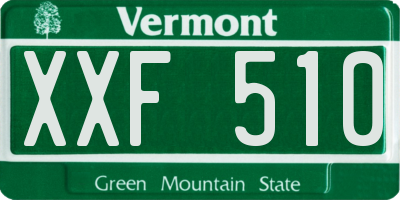 VT license plate XXF510