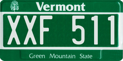VT license plate XXF511