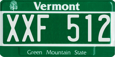 VT license plate XXF512